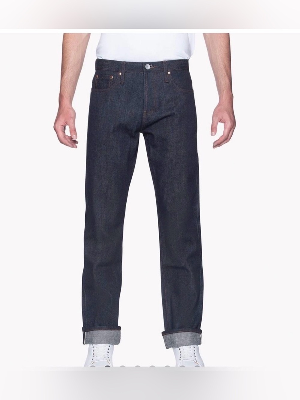 UNBRANDED UB201 Straight Leg Selvedge Raw Denim Dark Wash Jeans 42 - Picture 1 of 5